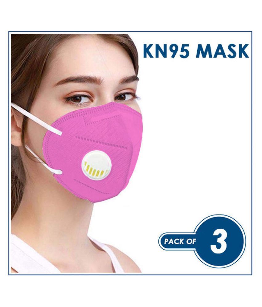 KN95 Pink Mask With Respirator (Pack of 3) Buy KN95 Pink Mask With