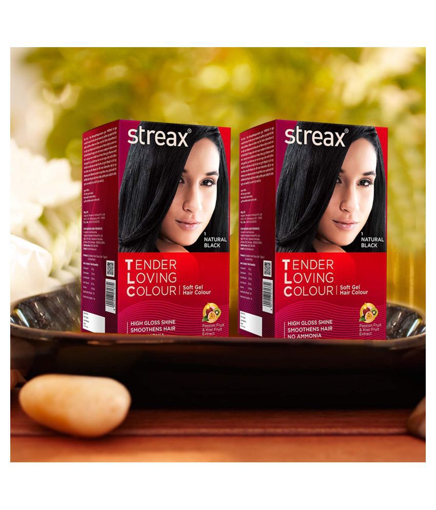 Streax TLC Mini Permanent Hair Color Black Natural Black 95 mL Pack of 2:  Buy Streax TLC Mini Permanent Hair Color Black Natural Black 95 mL Pack of  2 at Best Prices in India - Snapdeal