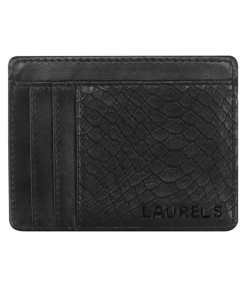     			Walrus Leather Black Casual Short Wallet