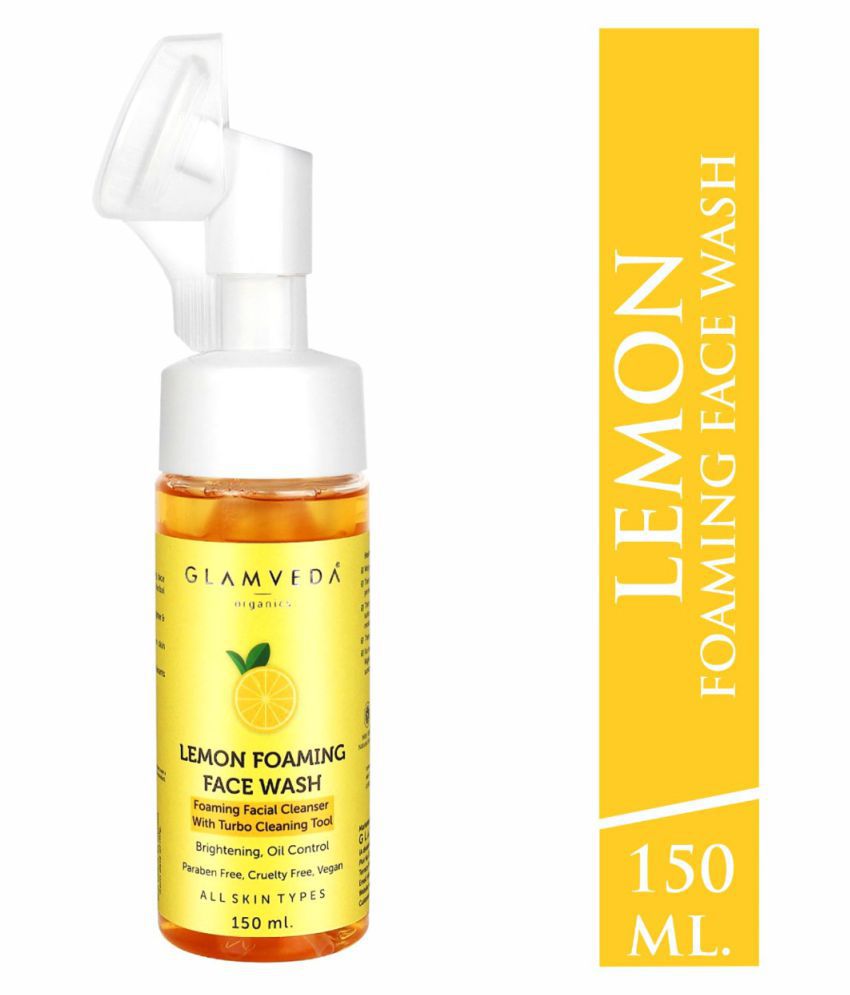 Glamveda Lemon Oil Control with Turbo tool Brush Foaming Face Wash 150 mL