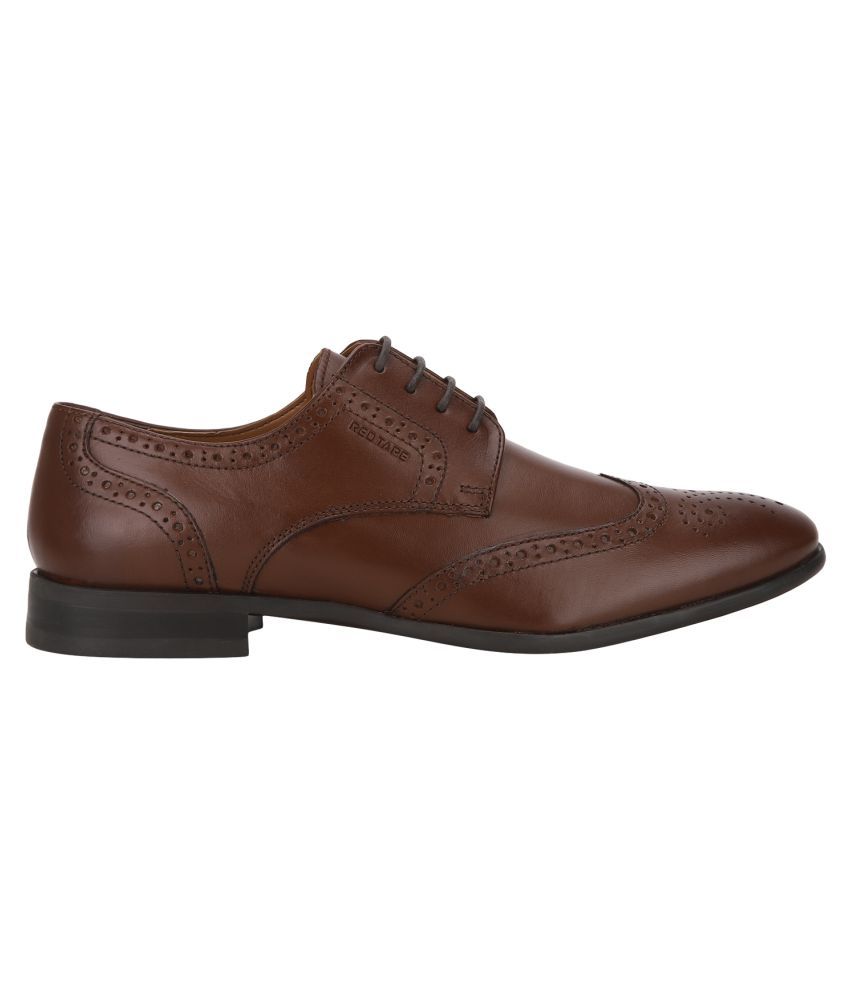 red tape brown brogue shoes