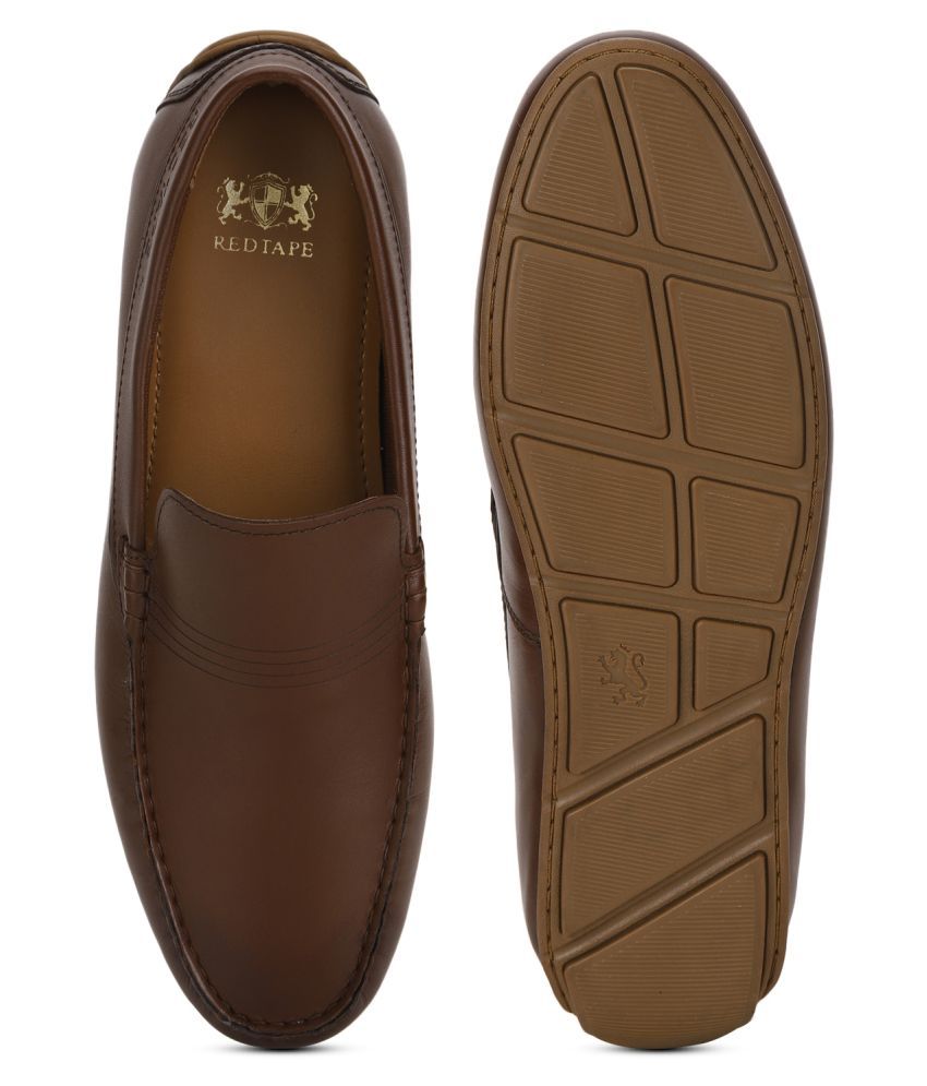 red tape genuine leather slip on shoes