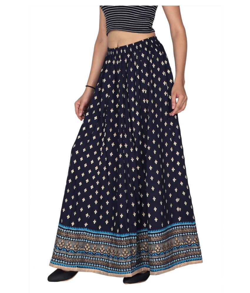 Buy Durga Handicrafts Rayon Wrap Skirt - Black Online at Best Prices in ...