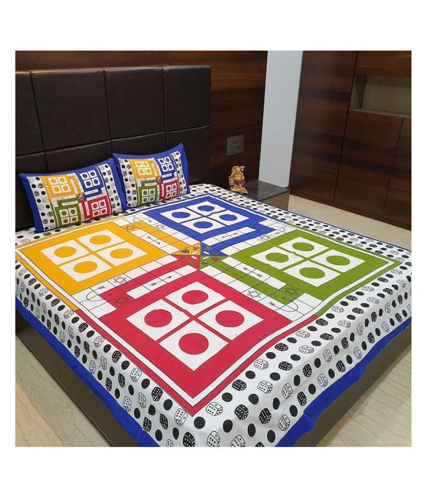 Fab Jaipur Cotton Double Bedsheet with 2 Pillow Covers ( 274 cm x 228