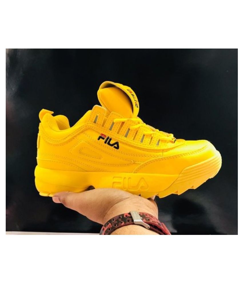 fila yellow disruptor running shoes sold installation prices