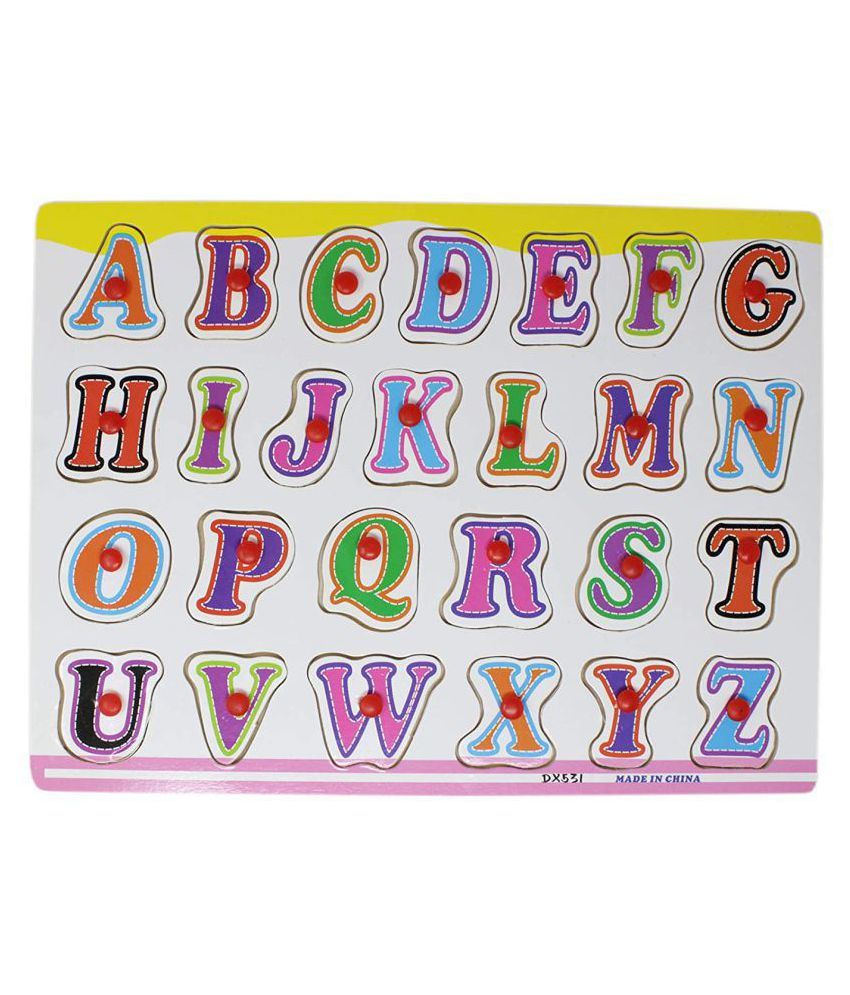 Grabdeal Wooden English Alphabet A To Z And Number 0 To 9 Shapes With 