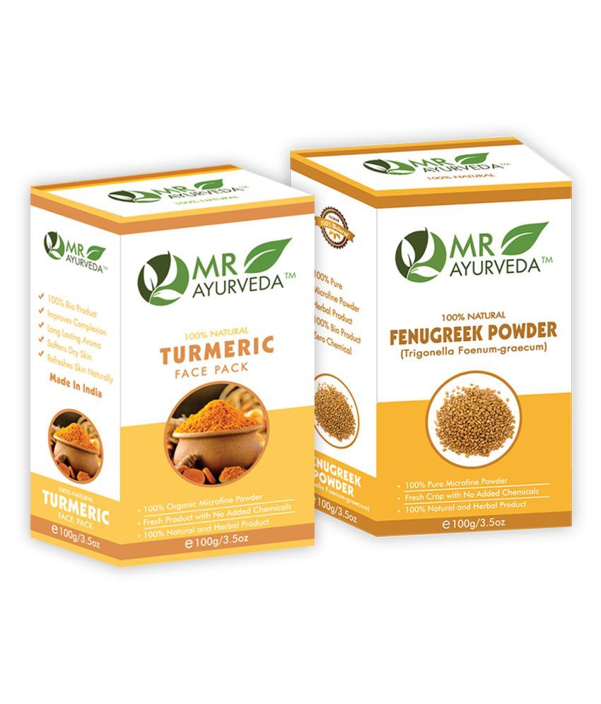 MR Ayurveda Fenugreek Powder & Turmeric Powder Face Pack Masks 200 gm