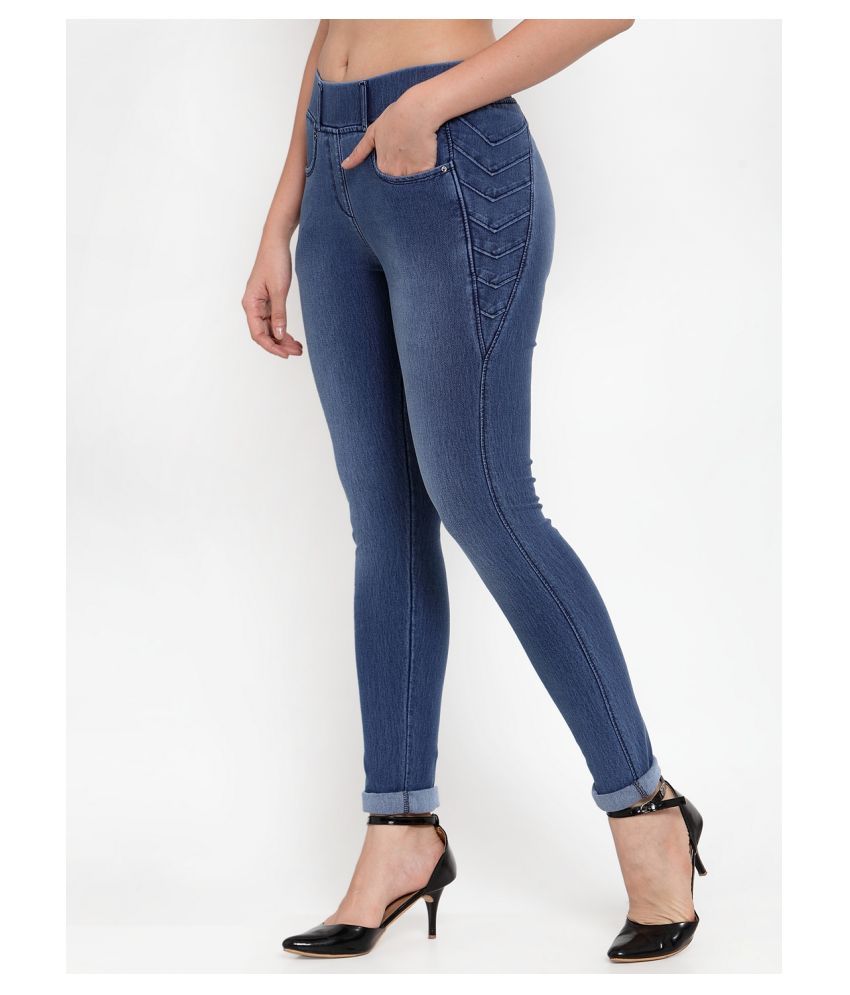 blue denim jeggings