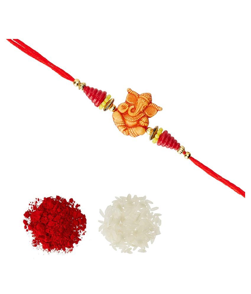     			Rakhi Set Handmade Traditional Auspicious & Designer Rakhi Multicolour Pack of 1