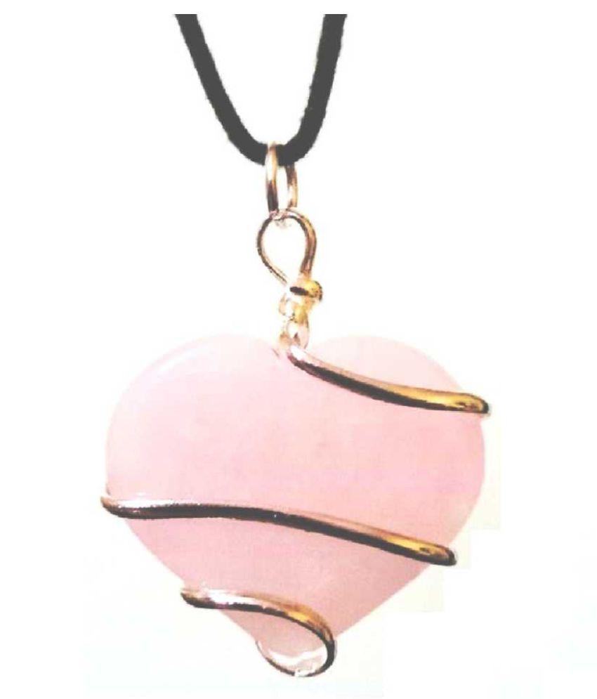     			Astrodidi Rose Quartz Heart Shaped Pendant Love Stone Crystal, Quartz Stone Pendant