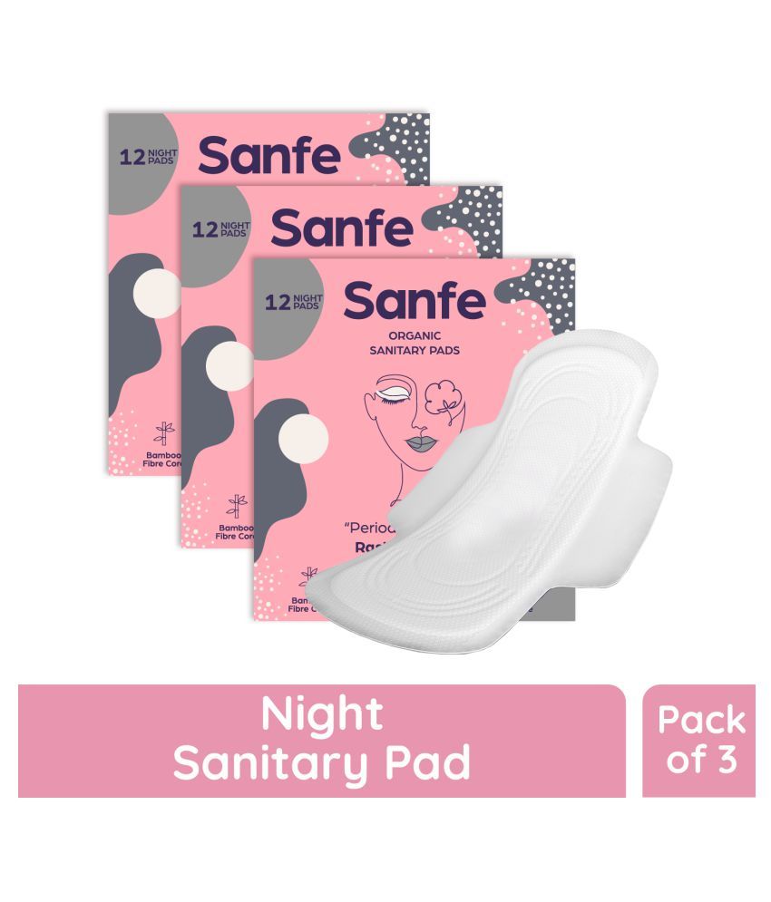 Sanfe Bamboo Sanitary Pads, UltraThin Natural Sanitary Napkins Night