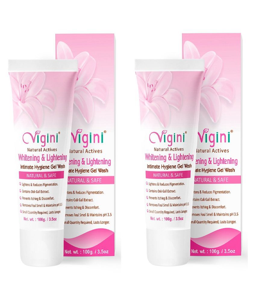     			Vigini 100% NaturalActives Lightening Vag-inal Hygiene Feminine wash Cleanser 100 mL Pack of 2