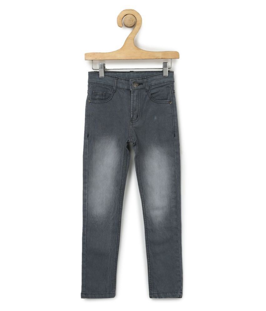     			Urbano Juniors Boy's Grey Slim Fit Stretchable Jeans