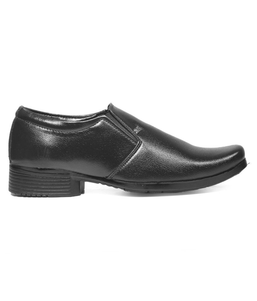 Global Rich Derby Artificial Leather Black Formal Shoes Price in India