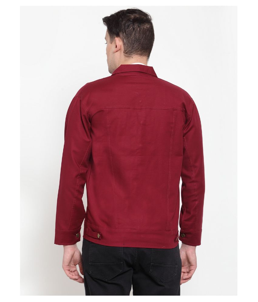 VOXATI Maroon Denim Jacket Buy VOXATI Maroon Denim Jacket Online at