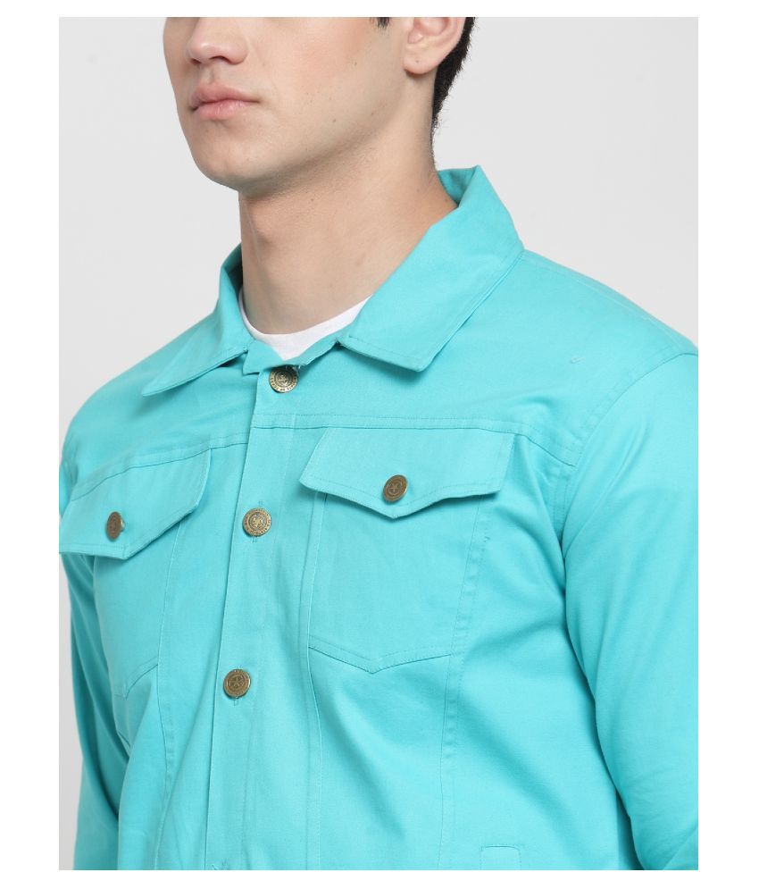 turquoise denim jacket