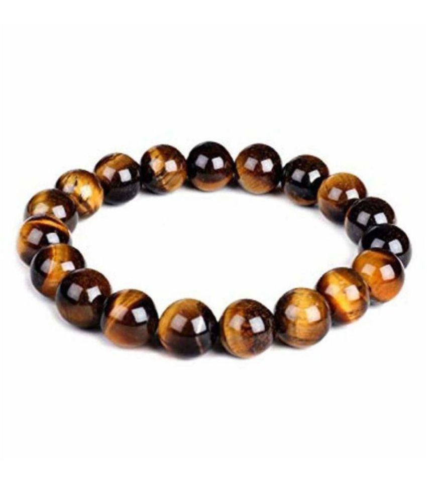     			8mm Yellow and Brown Tiger Eye Natural Agate Stone Bracelet