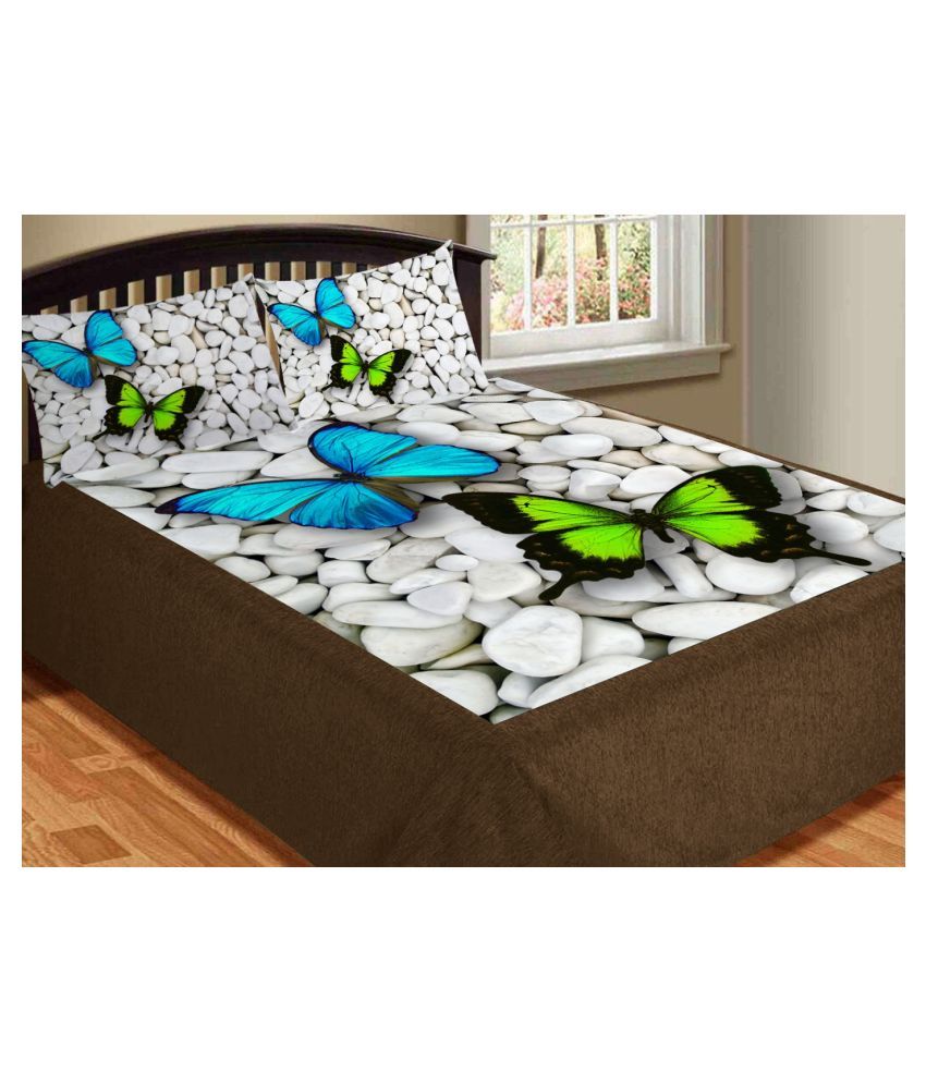 EVENODD OffWhite Double bed Polyester Bedsheet ( 3 pcs ) Buy EVENODD