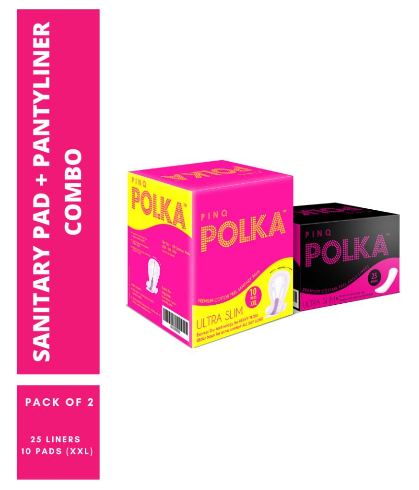 PINQ POLKA Premium Ultra Slim Daily Liner 25 + XXL 10 Sanitary Pads ...