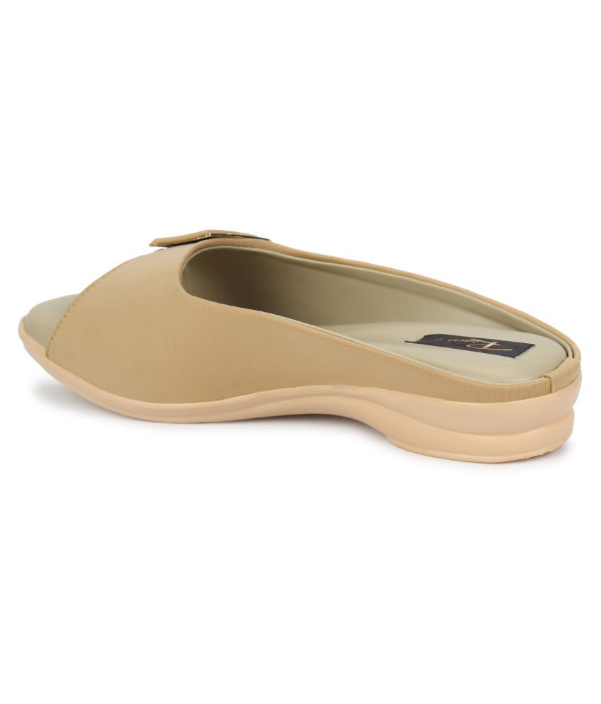cream flats with ankle strap