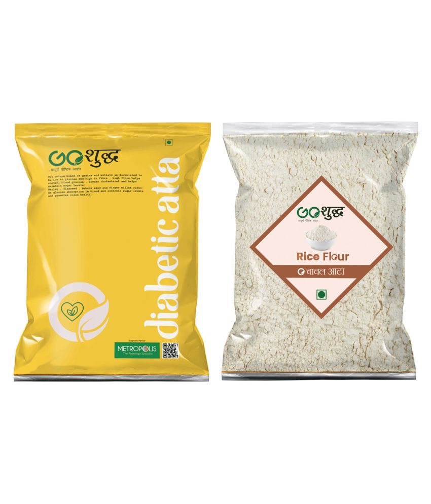 Goshudh Premium Quality Diabetic Atta/Flour 500GM & Rice Flour 1KG 1.5