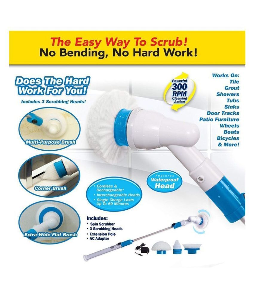 GTS Spin Scrubber Spray Mop ABS Plastic Electric Spinning Scrubber