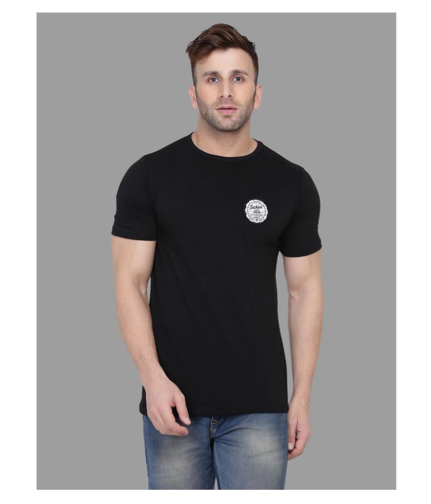     			Tfurnish Cotton Blend Black Solids T-Shirt