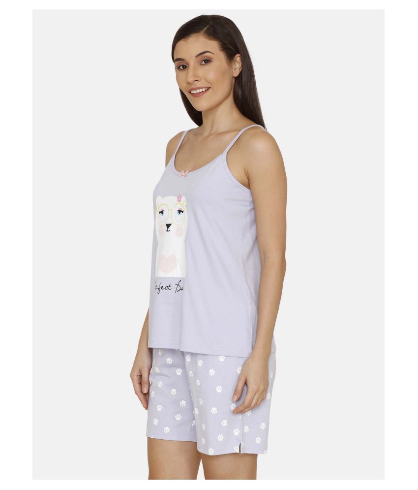 Buy Zivame Cotton Nightsuit Sets - Purple Online at Best Prices in India - Snapdeal