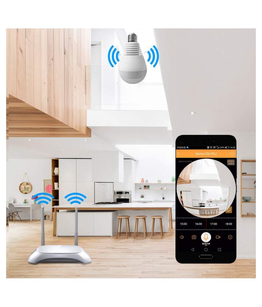 GTS Spy Bulb Camera IP Dome 1080P WiFi Home HD Video Camera Price in