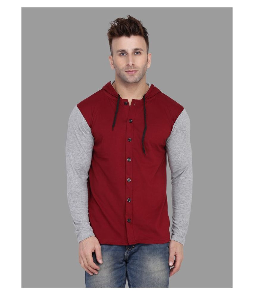     			Tfurnish Cotton Blend Maroon Shirt