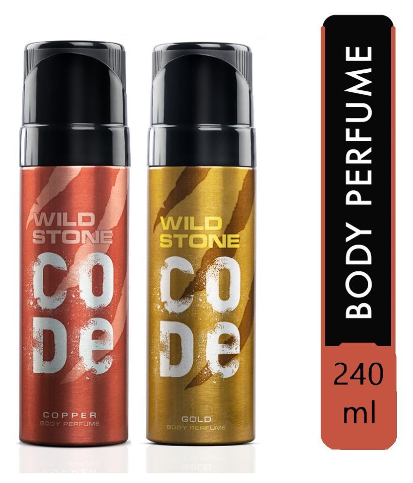     			Wild Stone Code Copper and Gold Body Perfume for Men, Pack of 2 (120ml each)
