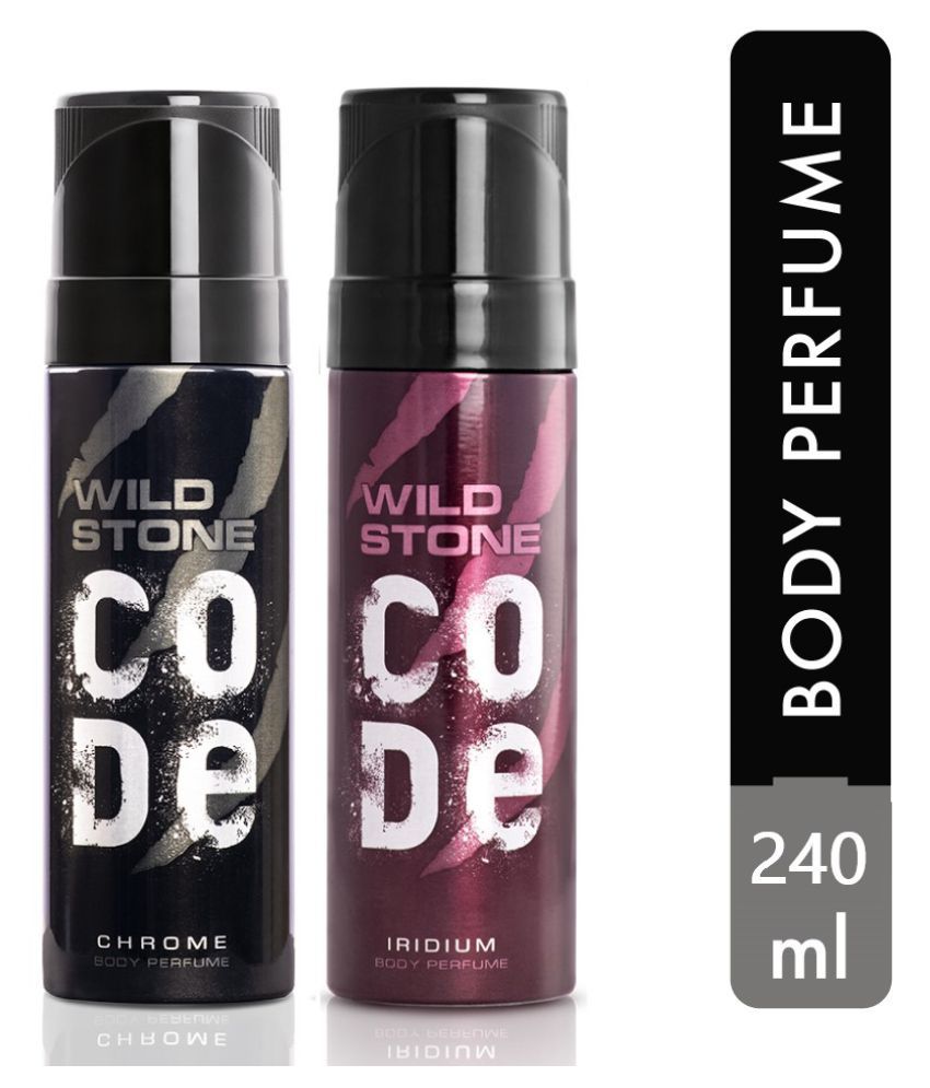     			Wild Stone CODE Chrome & Iridium Body Perfume For Men 120 ml ( Pack of 2 )