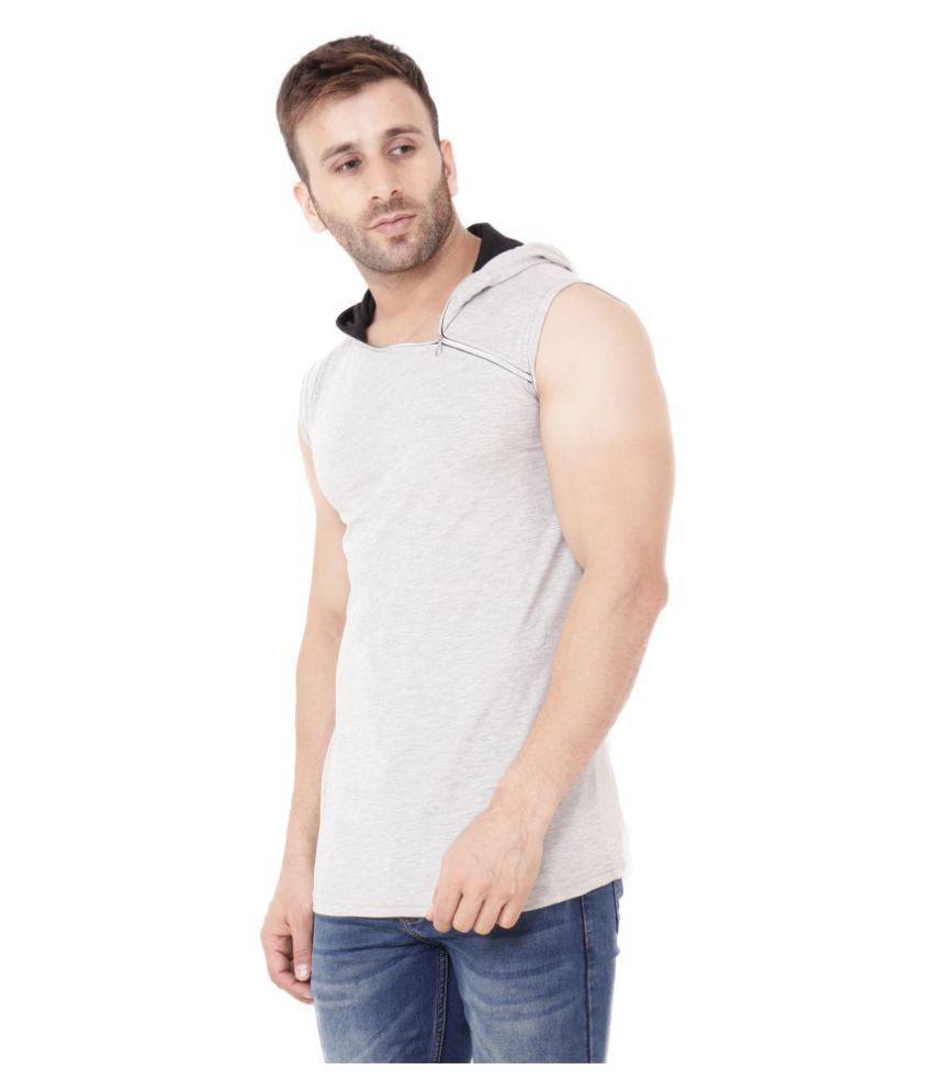     			Tfurnish Cotton Blend Grey Solids T-Shirt