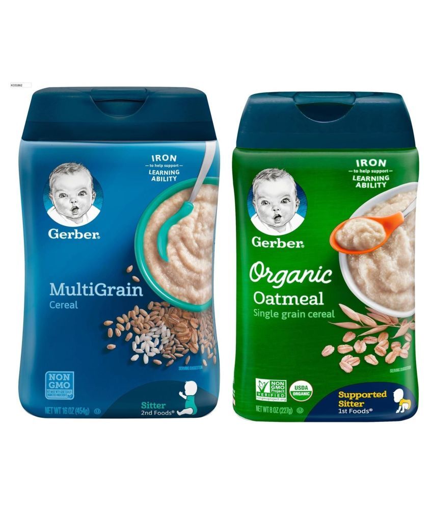 Gerber Multigrain Infant Cereal for 6 Months + ( 454 gm ) Pack of 2