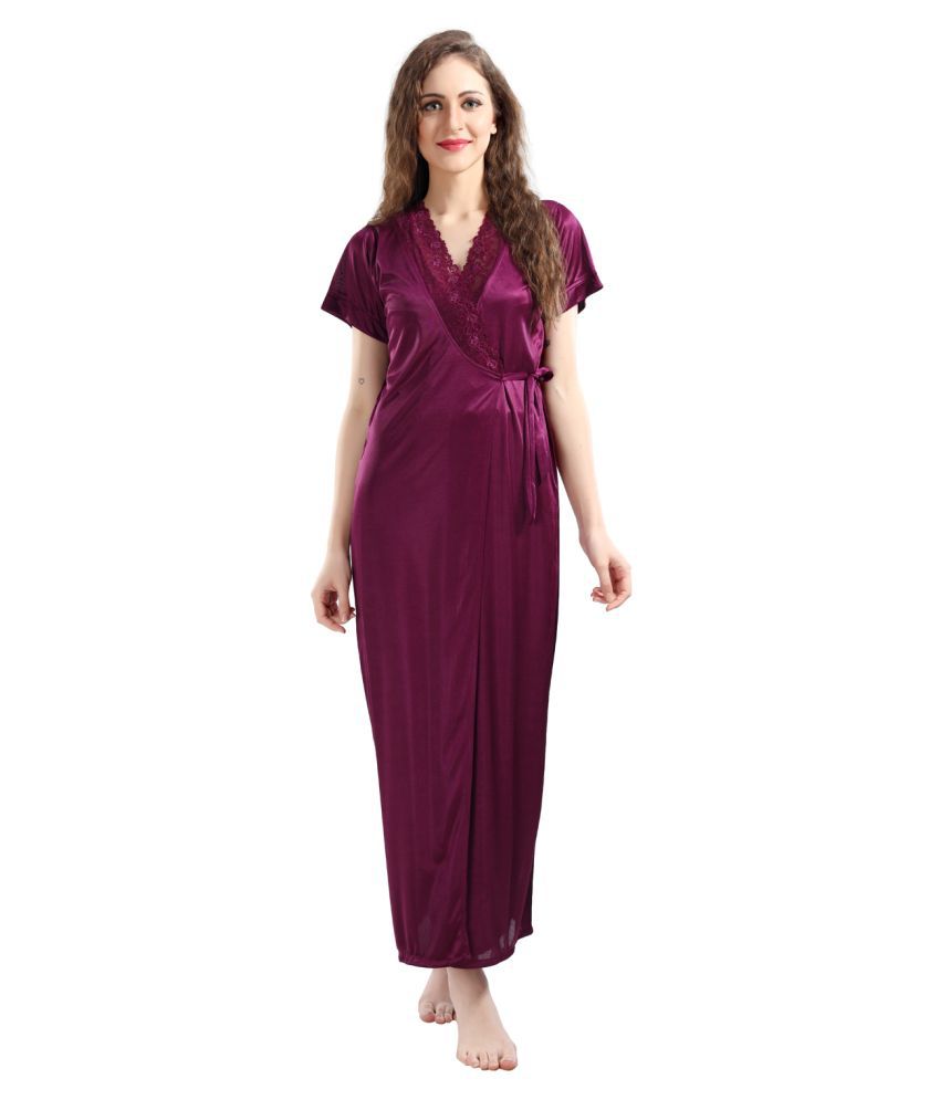 Buy Juliana Dream Satin Nightsuit Sets - Purple Online at Best Prices ...
