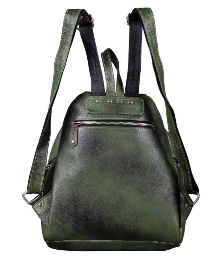 Brand Leather GREEN Backpack - Buy Brand Leather GREEN Backpack Online at Low Price - Snapdeal