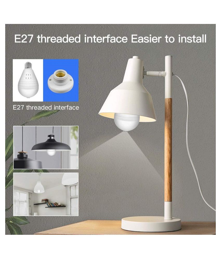 GTS V380 Spy Bulb Camera Digital Dome 1080p Bulb Shape Fisheye 360