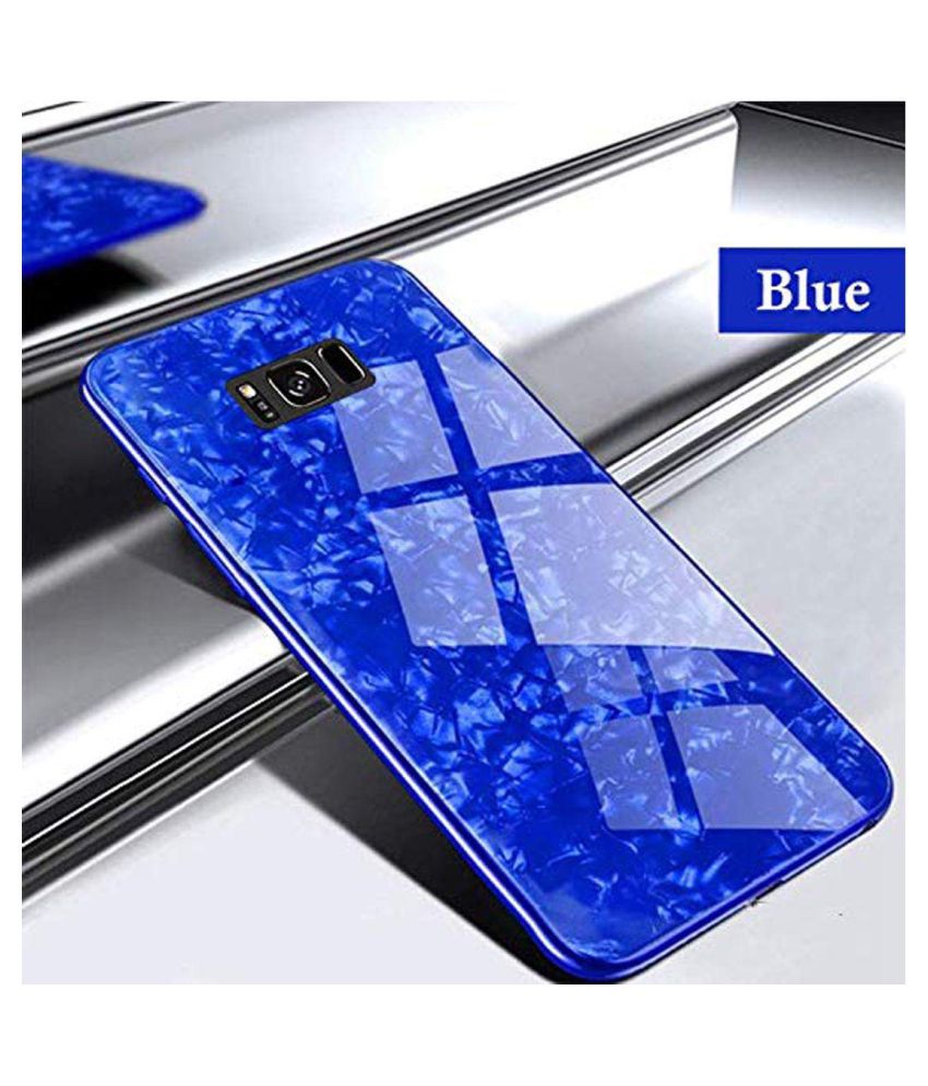 Samsung S8 Marble GoPerfect - Blue Marble Glass Case Cover