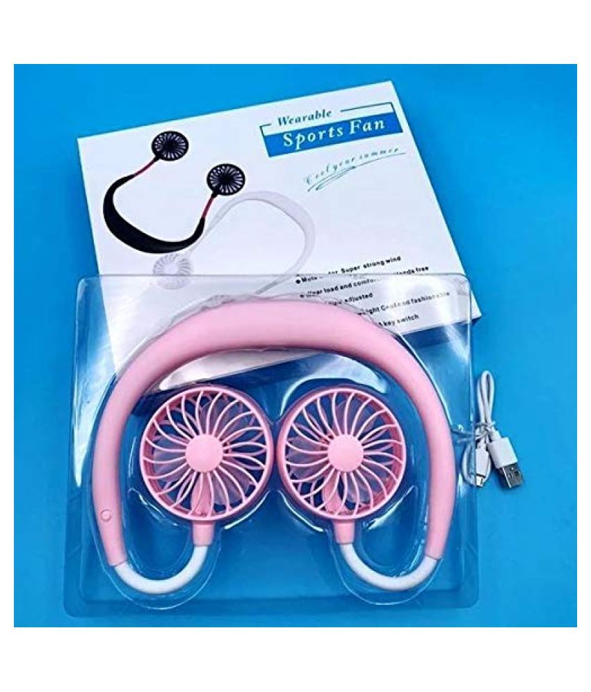 eBuyEnjoy™ Wearable Sports fan, Hanging Neck Mini Dual Fan, USB