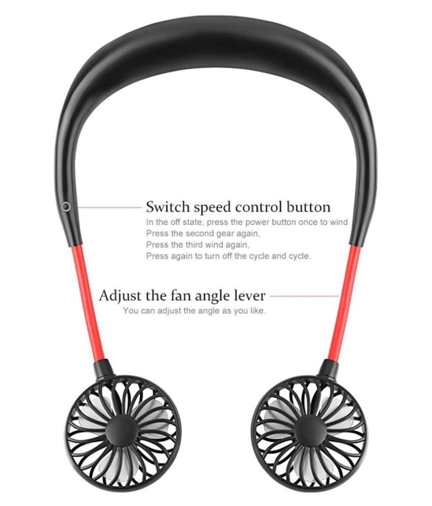 eBuyEnjoy™ Wearable Sports fan, Hanging Neck Mini Dual Fan, USB