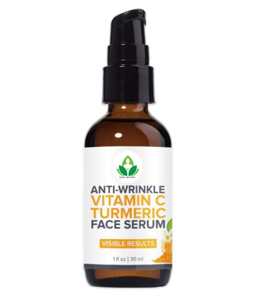 Aura Organic AntiWrinkle Vitamin C Turmeric Face Serum SPF 20 30 mL Buy Aura Organic Anti