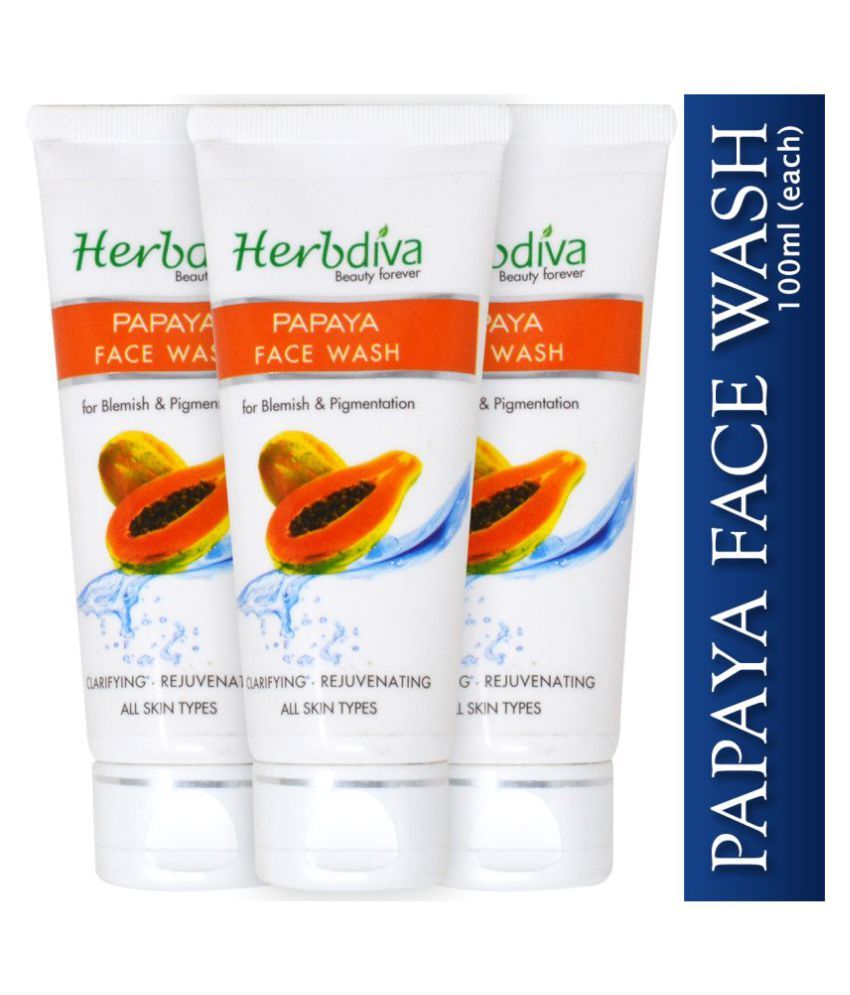 Herbdiva Papaya Face Wash 100 mL Pack of 3 Buy Herbdiva Papaya Face