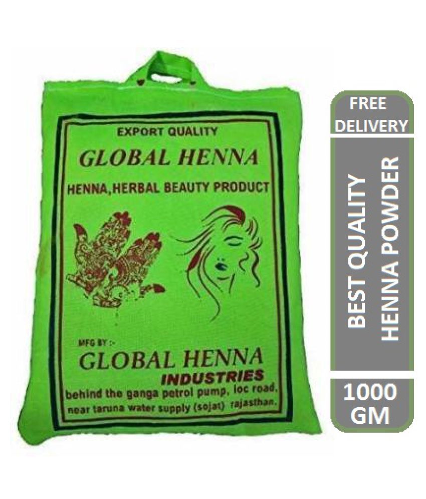 GLOBAL HENNA INDUSTRIES 100% Pure Henna Powder cloth filtered Natural