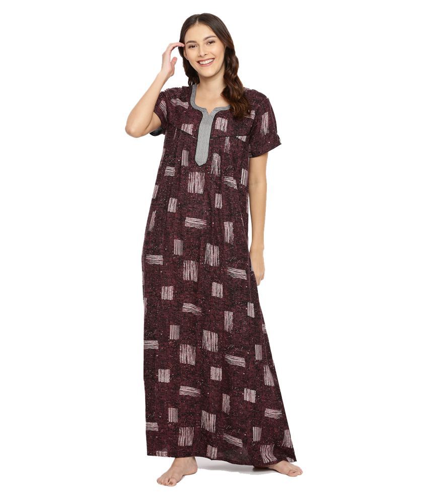 Buy Charak Viscose Nighty & Night Gowns - Brown Online at Best Prices ...