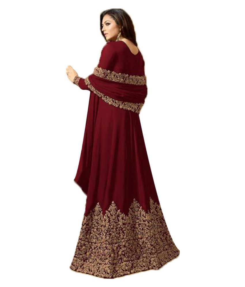 maroon gown indian