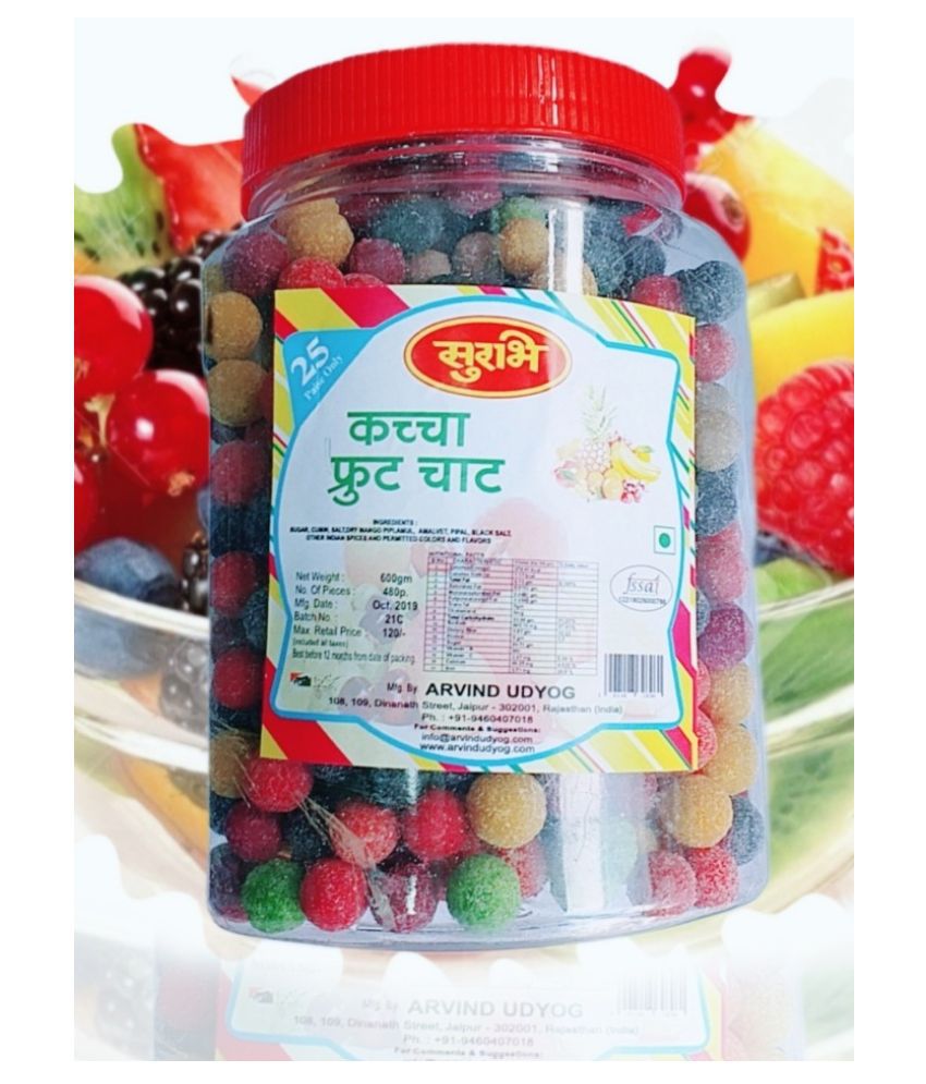 SURBHI Fruity Juicy Kachha fruit candy 600g Hard Candies 600 gm Pack of 2