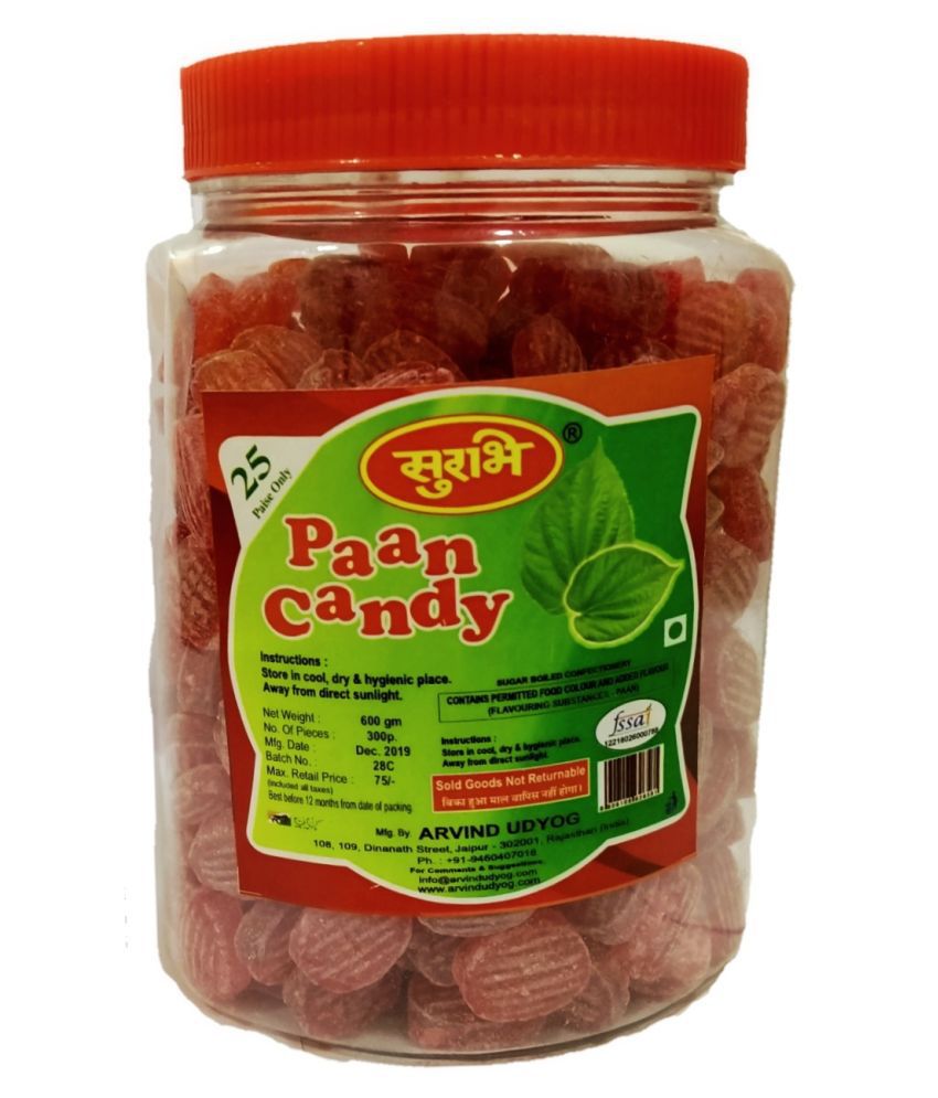 SURBHI Paan Candy [Original Paan Pasand Toffee] Hard Candies 600 gm Pack of 2