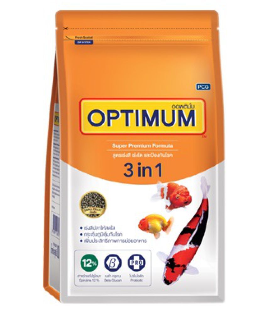 Optimum 3 in 1 Fish Food for Carp, Goldfish and Cichlid Spirulina 12