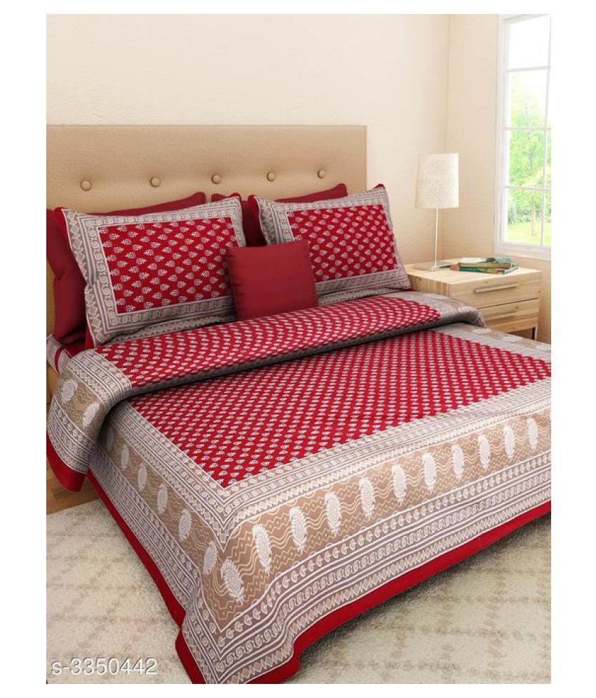 RAJ SHREE TRADERS Cotton Double Bedsheet with 2 Pillow Covers Buy RAJ