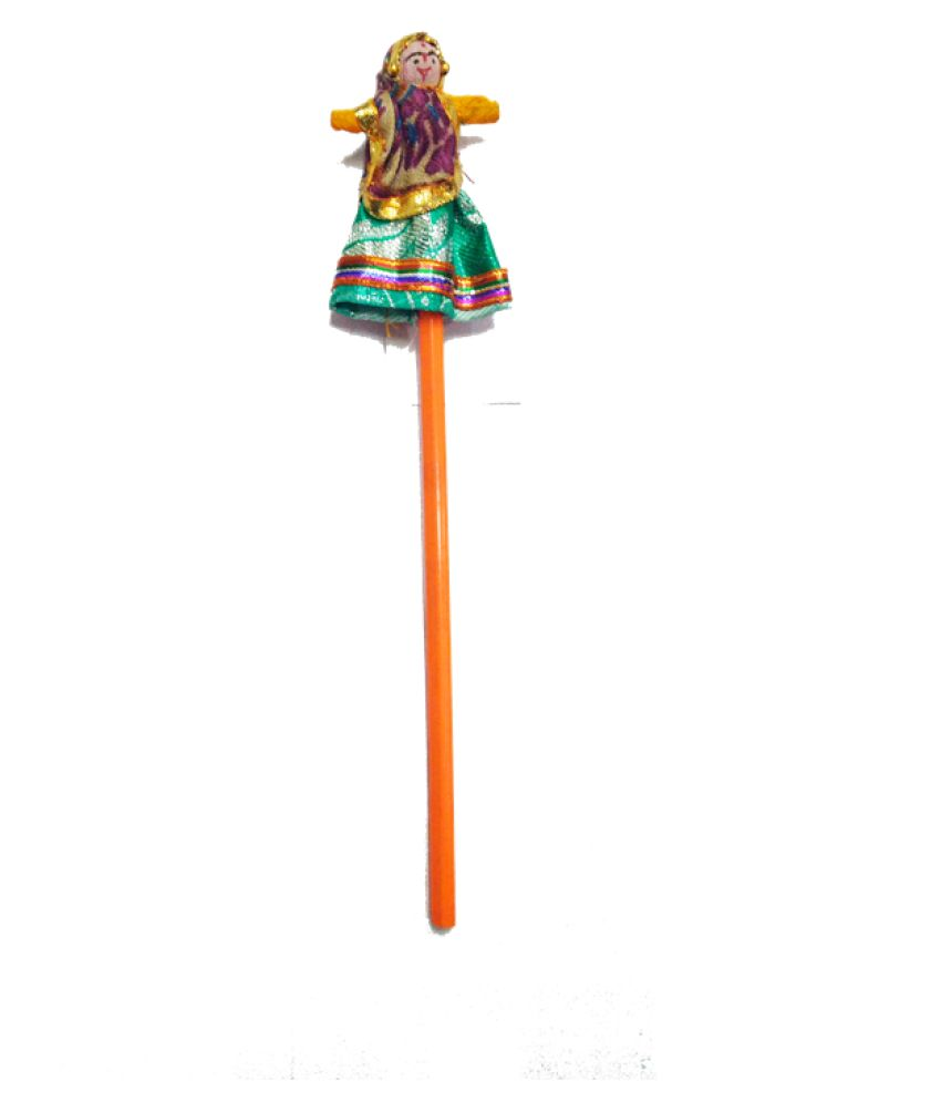 Rajasthani Puppet Pencil Pair Set and Designer and Fancy Wooden Pencils